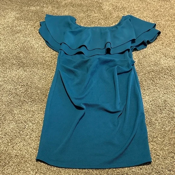 Medium Elegant Teal Maternity Dress - Picture 1 of 4